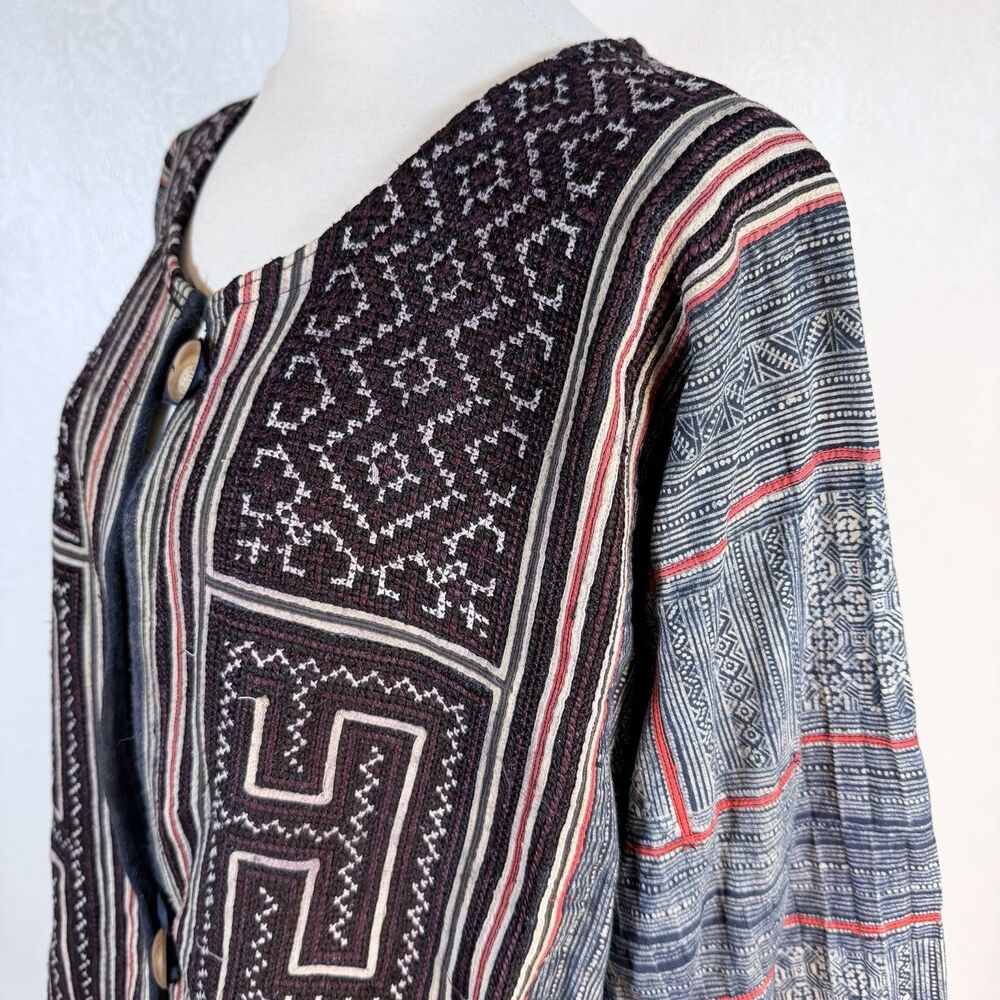 Vintage Hmong Handwoven Ethnic Jacket XL READ - Picture 8 of 13